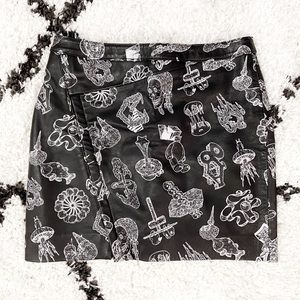 [ZADIG & VOLTAIRE] Leather Print Zip Skirt (36)